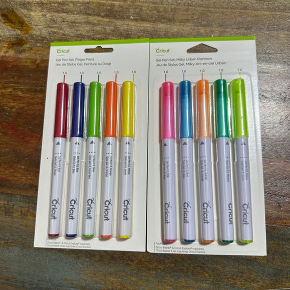 Cricut Other - Cricut Gel Pen Set Finger Paint & Milky Urban Rainbow 1.0mm 10 pc Bundle